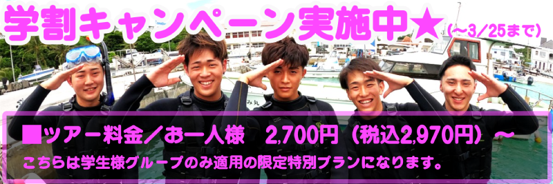 学割キャンペーン｜ボートで行く！青の洞窟シュノーケリング
